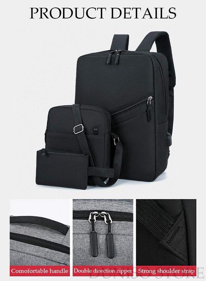 DUNISO Laptop Backpack Lightweight with USB Charging Port Multi Compartment Backpack with Large Capacity Wearproof Dustproof Business Bookbag for Work School Travel Flight - Image 5