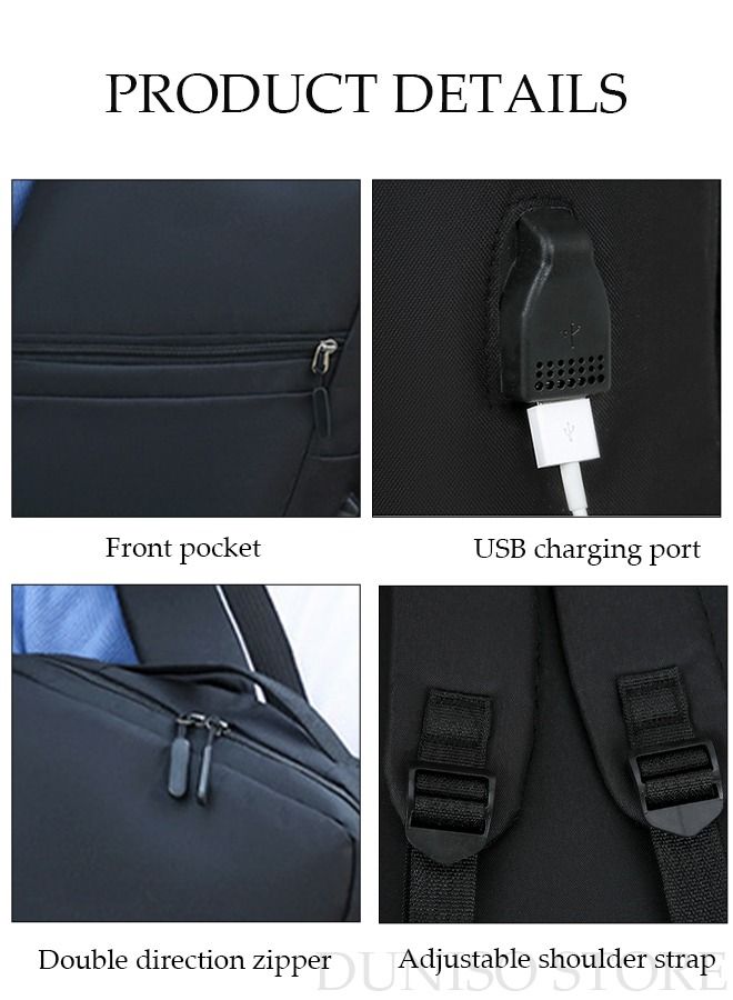 DUNISO Laptop Backpack Lightweight with USB Charging Port Multi Compartment Backpack with Large Capacity Wearproof Dustproof Business Bookbag for Work School Travel Flight - Image 3