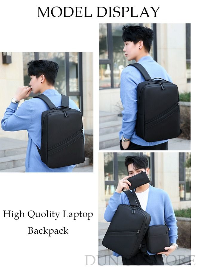 DUNISO Laptop Backpack Lightweight with USB Charging Port Multi Compartment Backpack with Large Capacity Wearproof Dustproof Business Bookbag for Work School Travel Flight - Image 2