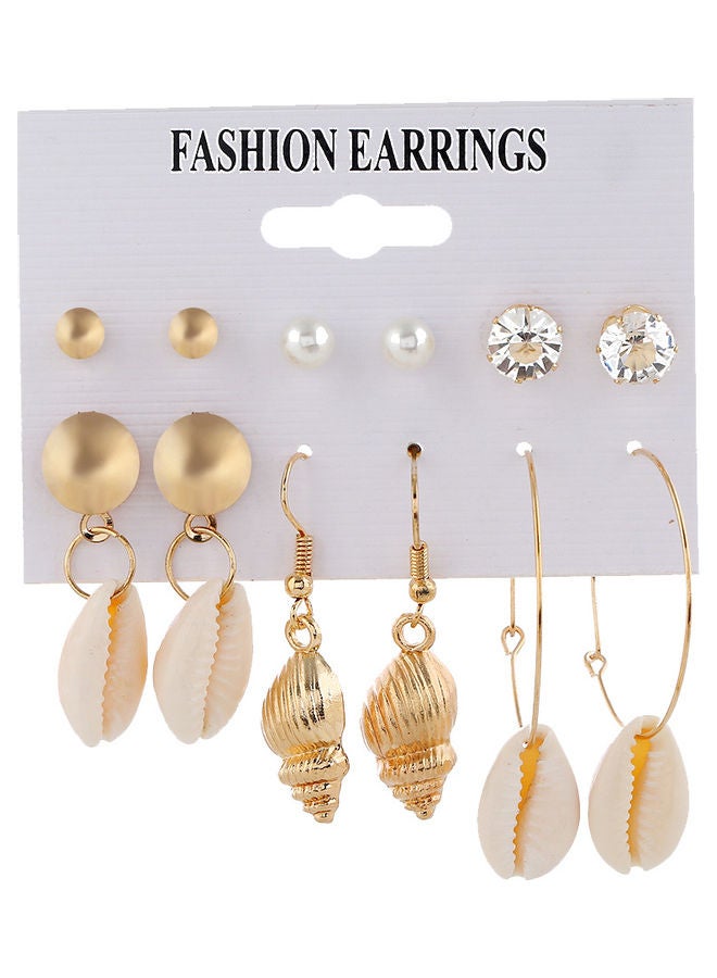 NIBEMINENT Pair Of 6 Ear Studs And Dangle Earrings Set  - Image 1
