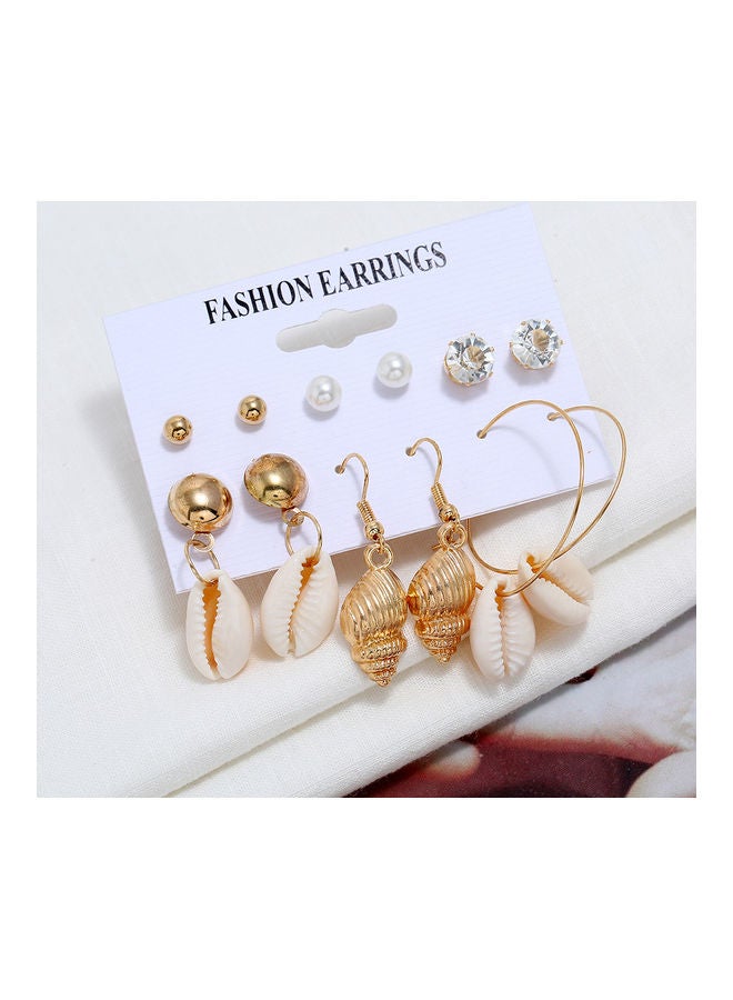NIBEMINENT Pair Of 6 Ear Studs And Dangle Earrings Set  - Image 3