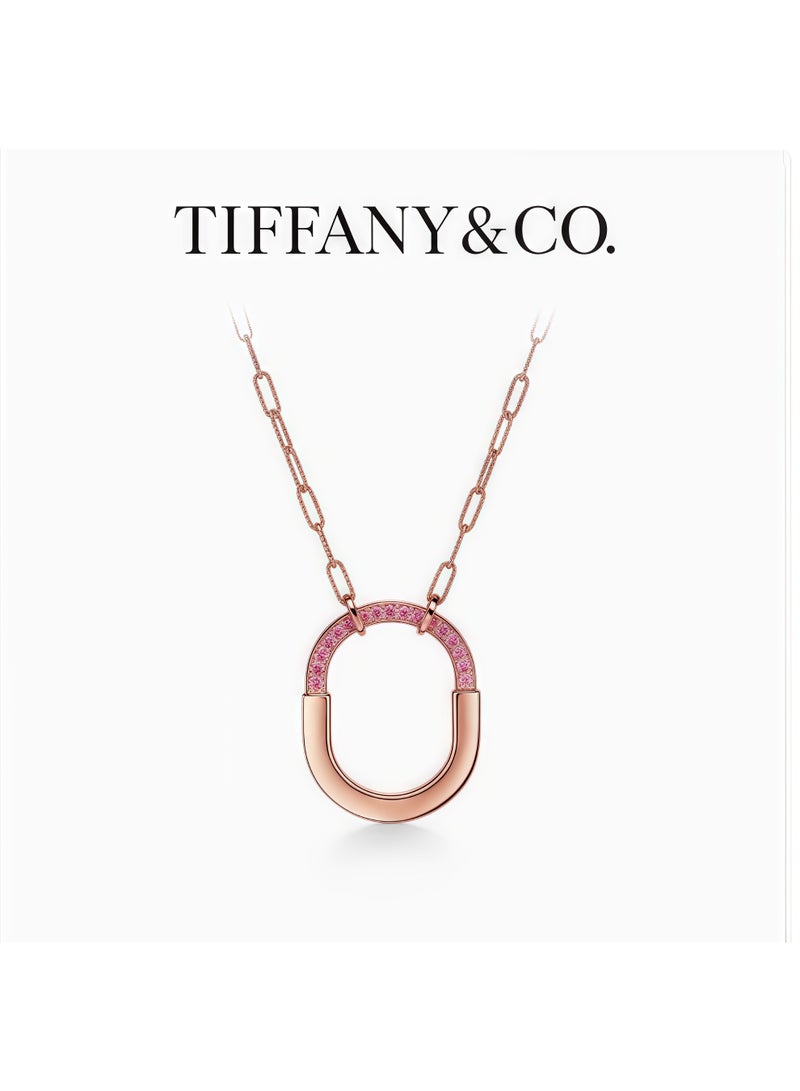 Tiffany & Co. Tiffany Lock™ Pink Sapphire Pendant Necklace, Medium - Image 1