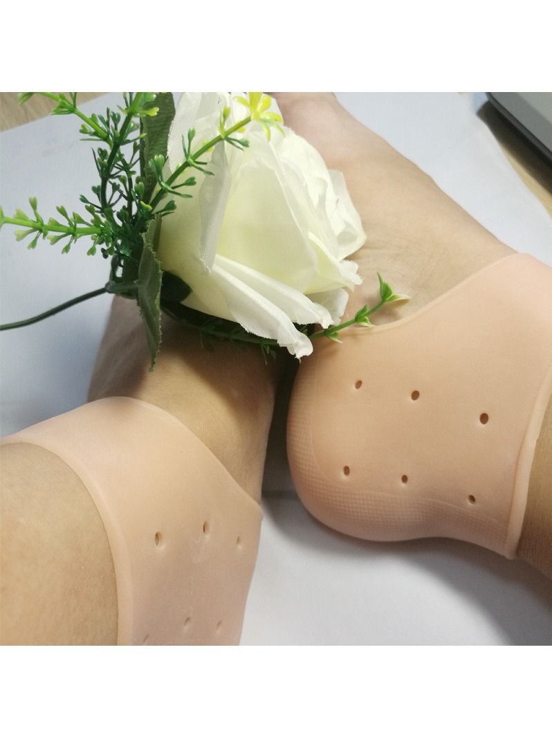 2pcs New Silicone Feet Care Socks Moisturizing Gel Thin Heel Socks With Hole Cracked Foot Protectors Skin Care Foot Care Tool  - Image 3