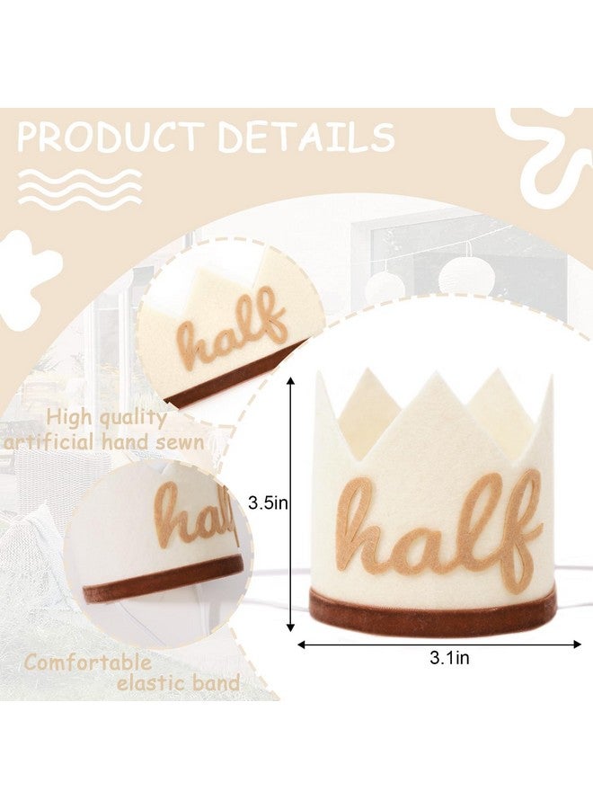 Agkvw Half Birthday Crown - Boho Cake Smash Prop, 6 Months Hat For Boys In Brown - Image 4