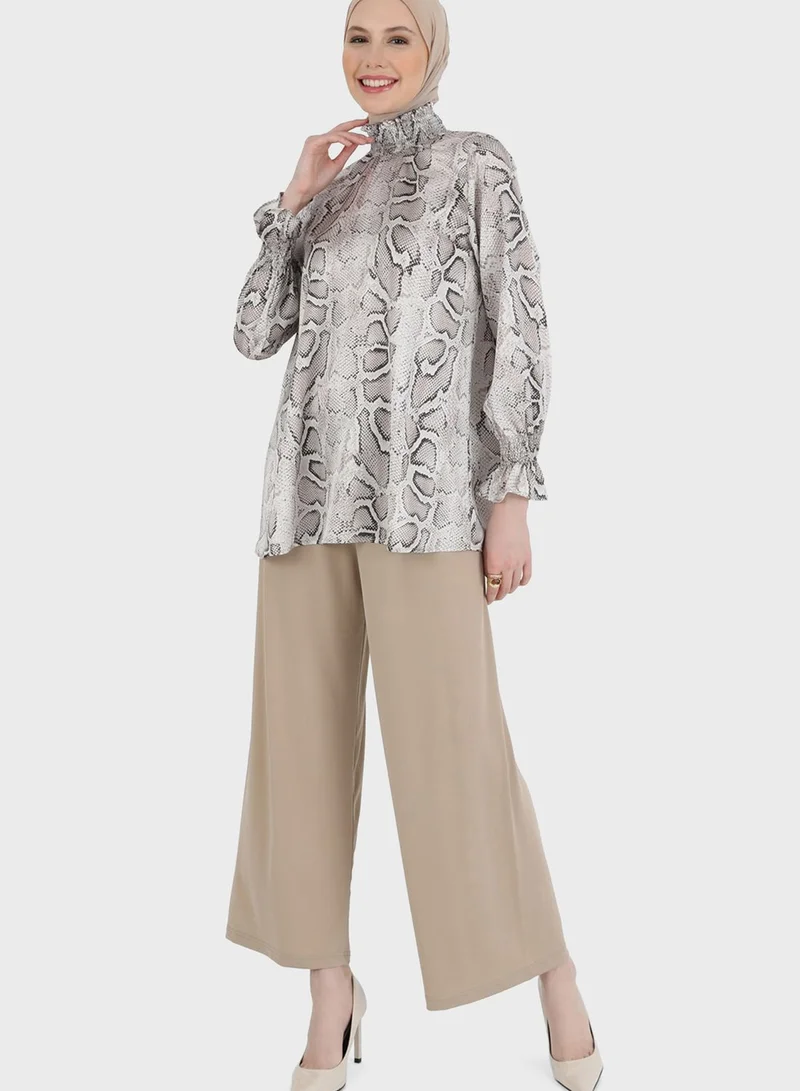 Refka by modanisa Flared High Waist Pants