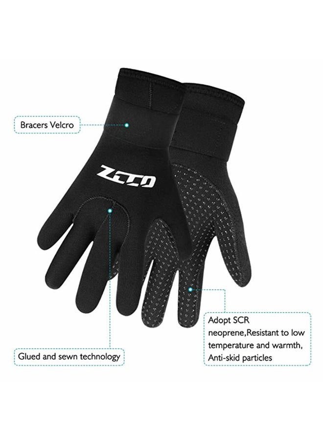 ZCCO Neoprene Diving Gloves - Double-Layer Thermal 3mm Wetsuit Gloves with Elastic Wrist & Skid Resistance Particles for Diving, Surfing, Snorkeling3mm-S - Image 2