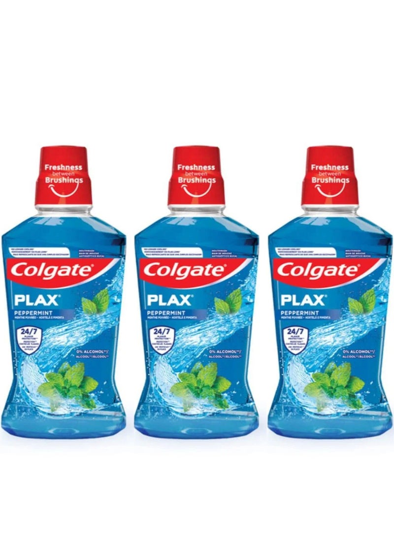 Colgate Pack Of 3 Colgate Plax Peppermint Mouth Wash 250 ml - Image 2