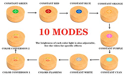 EUSTUMA LED Light Base Wood Display Stand in A Variety of Colors,Suitable for Glass Crystal Spherical Artwork,Holiday Party Decoration.10 modes, adjustable light brightness. - Image 2