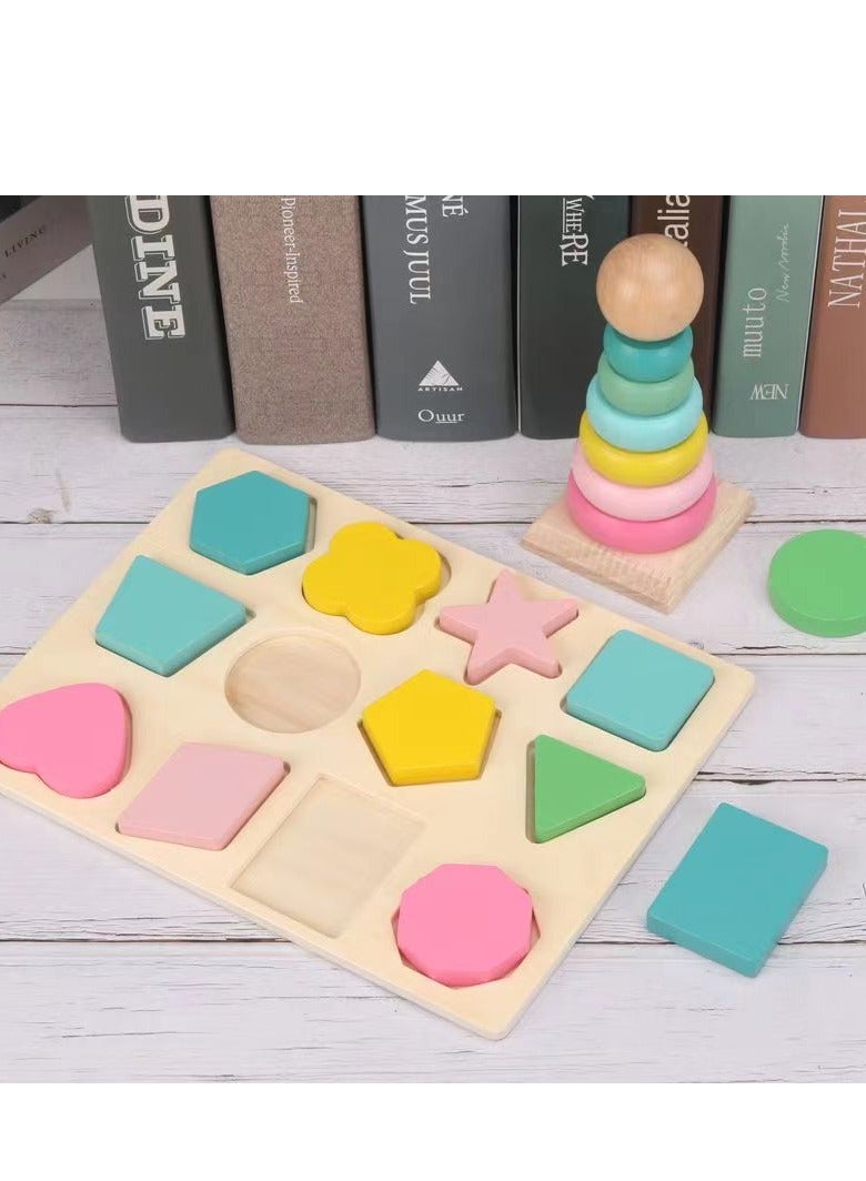 لعبة ألغاز خشبية للأطفال والرضع والأطفال الصغار ، طرق بيانو حول الخرز ، أحجية الصور المقطوعة ، خرز التعرف على الأشكال ، وسائل تعليمية مبكرة من مونتيسوري
