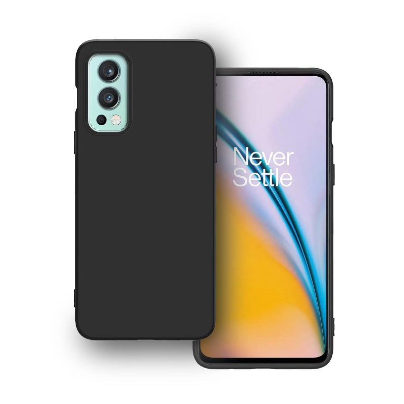 Plus Protection Matte Finished Back Cover Case for OnePlus Nord 2 | Rubberized TPU | Slim Thin Soft Matte Flexible Matte Touch Shockproof - Matte Black - Image 5