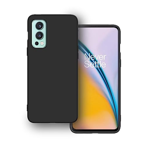 Plus Protection Matte Finished Back Cover Case for OnePlus Nord 2 | Rubberized TPU | Slim Thin Soft Matte Flexible Matte Touch Shockproof - Matte Black - Image 1