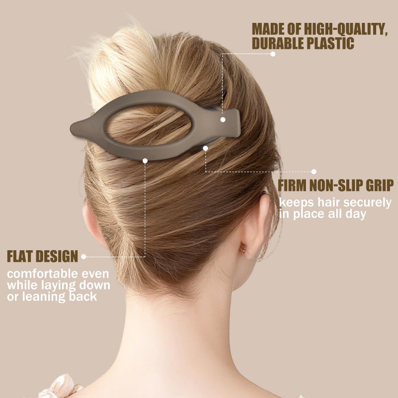 USDNICE Flat Hair Clips for Women - 6 PCS French Flat Claw Clips Medium Hair Clips for Girls Large Hair Claw Clips for Thick or Thin Hair Strong Hold No Slip Hair Accessories for women (Regular) - Image 4