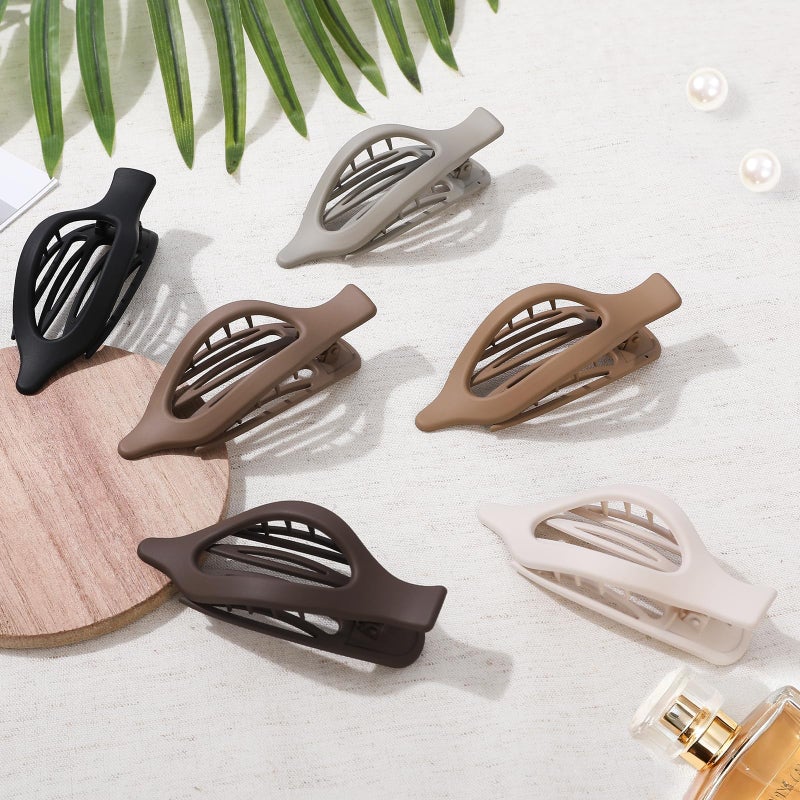 USDNICE Flat Hair Clips for Women - 6 PCS French Flat Claw Clips Medium Hair Clips for Girls Large Hair Claw Clips for Thick or Thin Hair Strong Hold No Slip Hair Accessories for women (Regular) - Image 2