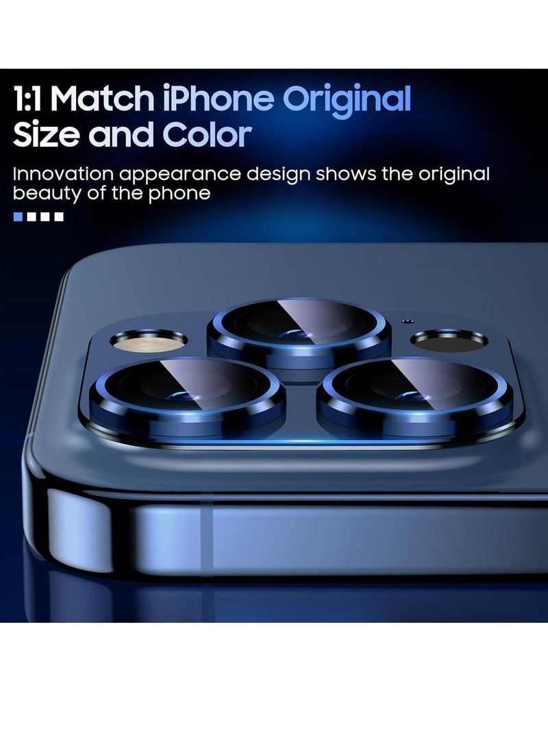 ELTRAZONE Camera Lens Protector for iPhone 15 Pro 6.1in iPhone 15 Pro Max 6.7in,9H tempered glass Integrated full coverage Camera Cover for iPhone 15 Pro iPhone 15 Pro Max[Blue Titanium] - Image 4