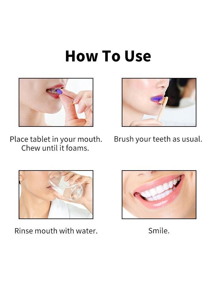 30 Pieces V34 Color Corrector Toothpaste Tablets Advanced Whitening Toothpaste Tablets Against Sensitive Teeth and Gum Repair Gum Health Color Corrector Tablets