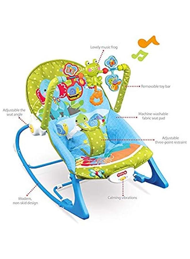 Gonice Baby Rocking Chair Baby Multi-Function Music Vibration Rocking Bed Lightweight Foldable Children Rocking Rocking Chair To Coax Baby Recliner Travel Garment Bag（Blue) - Image 4