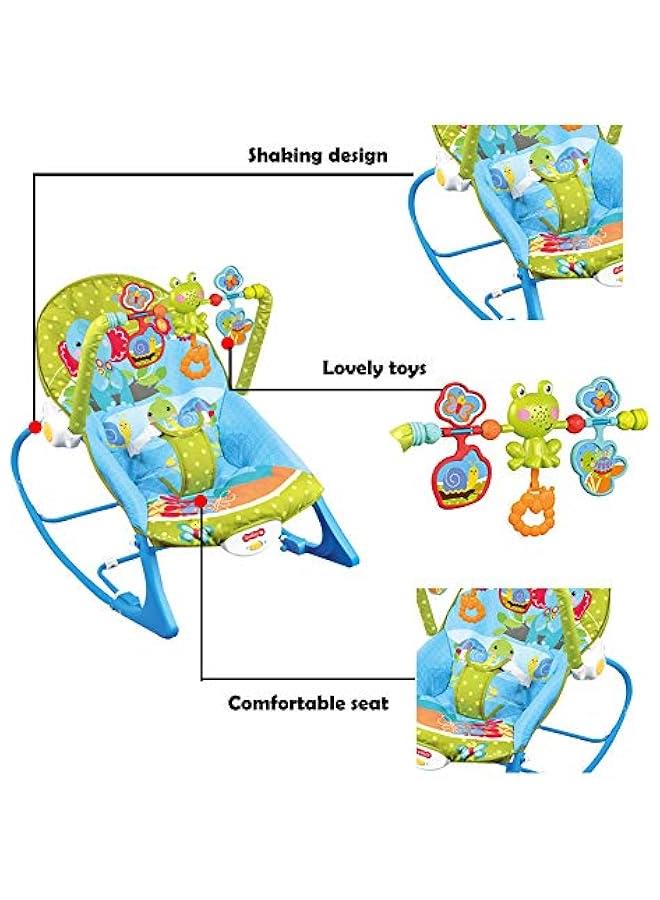 Gonice Baby Rocking Chair Baby Multi-Function Music Vibration Rocking Bed Lightweight Foldable Children Rocking Rocking Chair To Coax Baby Recliner Travel Garment Bag（Blue) - Image 5
