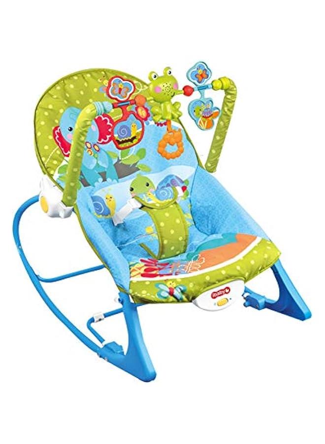 Gonice Baby Rocking Chair Baby Multi-Function Music Vibration Rocking Bed Lightweight Foldable Children Rocking Rocking Chair To Coax Baby Recliner Travel Garment Bag（Blue) - Image 1