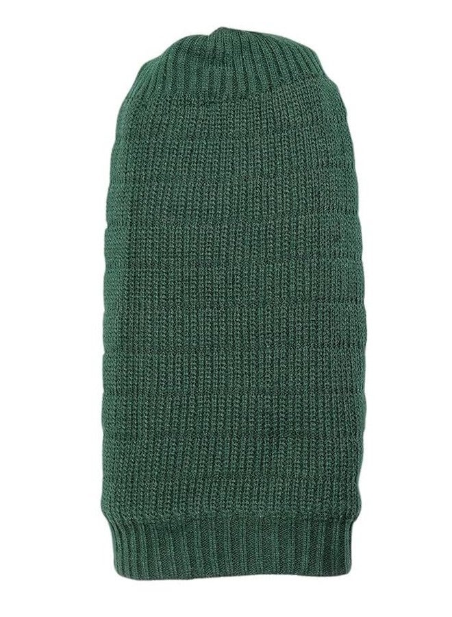 Malvina Woolen Cap Winter Knit Long Free Size Slouchy Beanie Wrinkled for Woolen Warm Hat Thick Soft Stretch Knitted (Pack of 1) Green