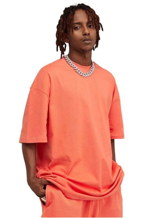 Mei Stylish - Men's Casual Breathable Loose Shoulder Short Sleeve Oversize Crew Neck T-shirt - Image 1