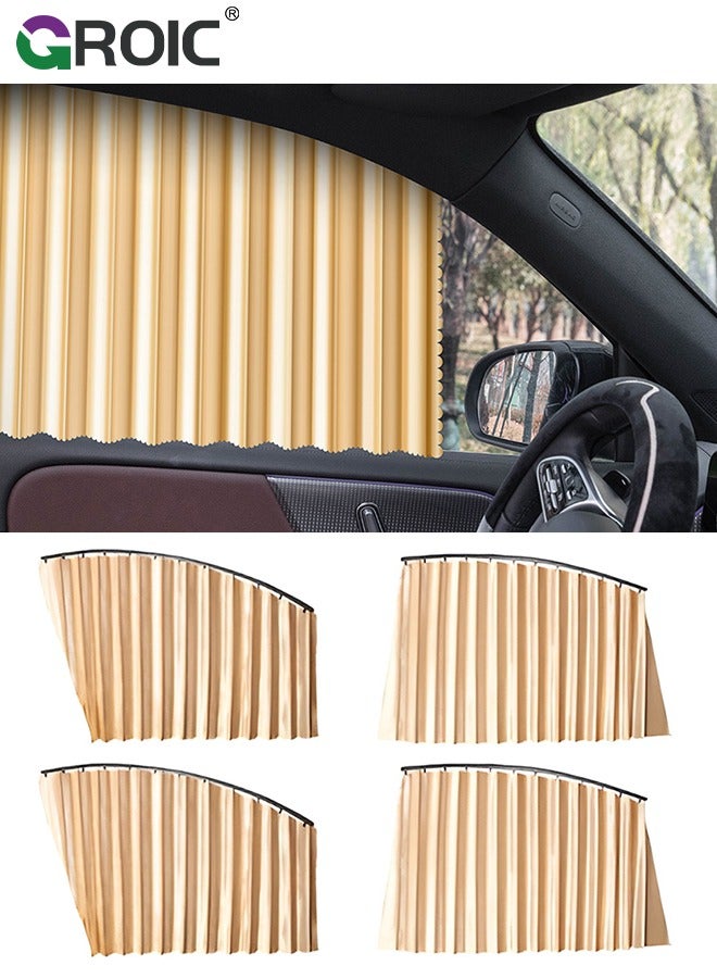 GROIC Car Window Shades,4 Pcs Car Curtains Window Covers Interior Full Priavcy Protection, Car Front Window Sun Shades,Car Rear Window Sun Shades,Privacy Magnetic Black Covers Car Curtains,Car Interior - Image 1