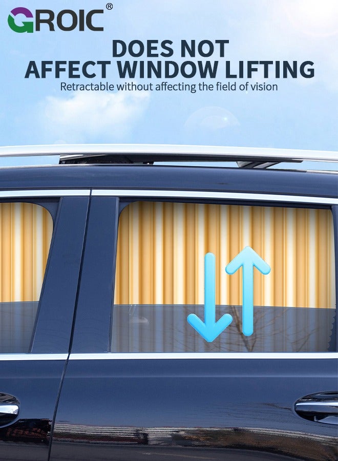 GROIC Car Window Shades,4 Pcs Car Curtains Window Covers Interior Full Priavcy Protection, Car Front Window Sun Shades,Car Rear Window Sun Shades,Privacy Magnetic Black Covers Car Curtains,Car Interior - Image 4