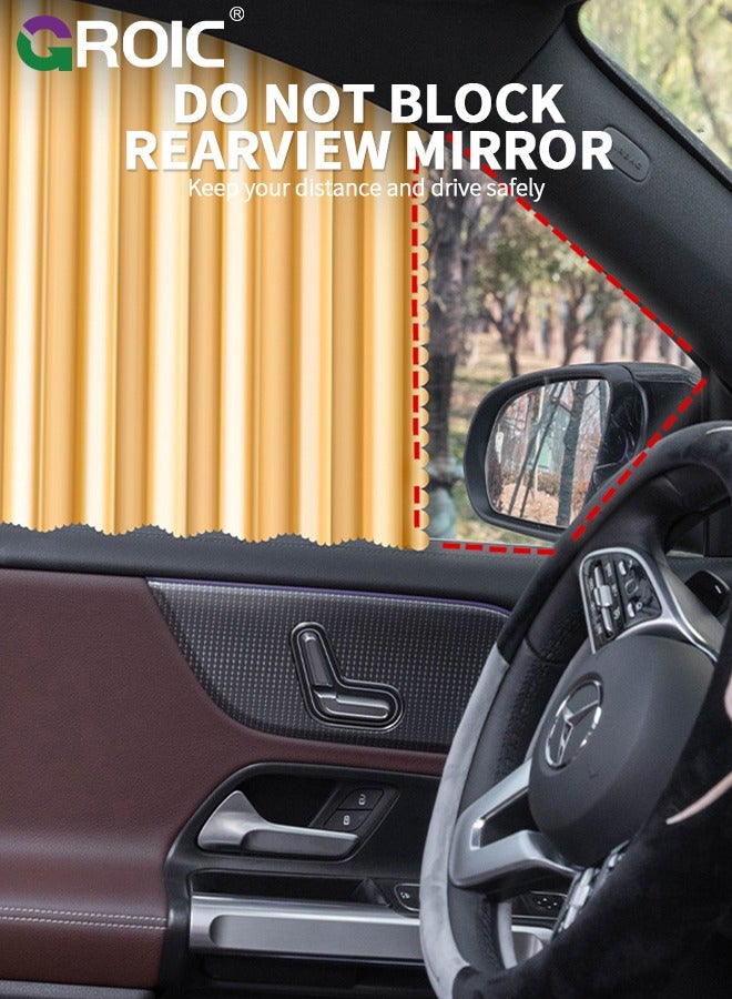 GROIC Car Window Shades,4 Pcs Car Curtains Window Covers Interior Full Priavcy Protection, Car Front Window Sun Shades,Car Rear Window Sun Shades,Privacy Magnetic Black Covers Car Curtains,Car Interior - Image 5