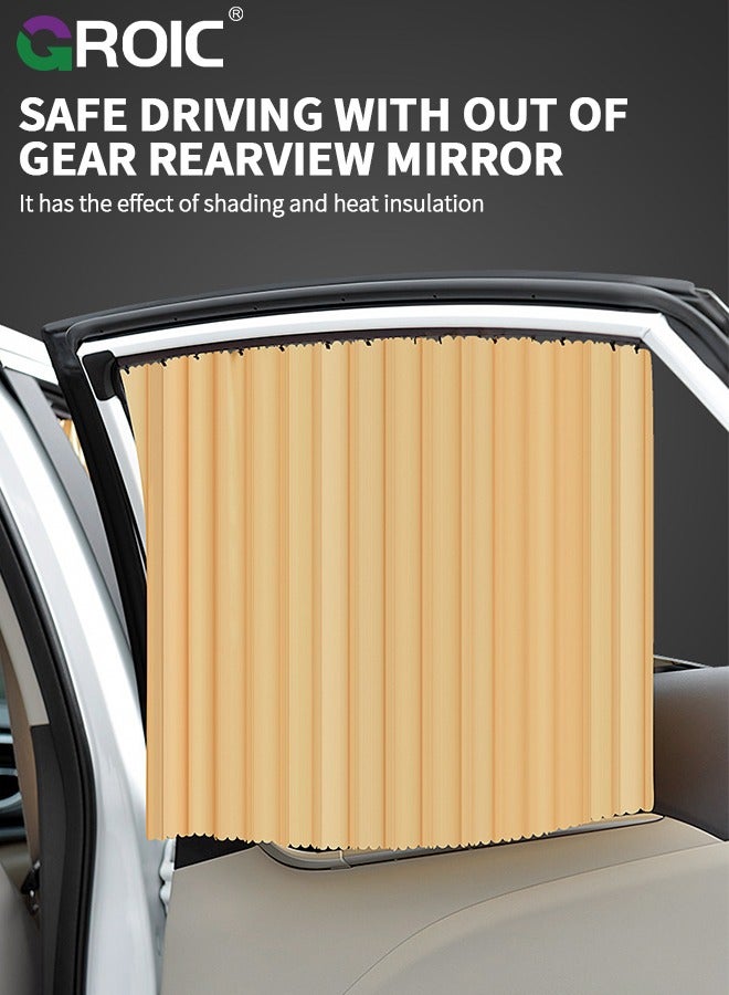 GROIC Car Window Shades,4 Pcs Car Curtains Window Covers Interior Full Priavcy Protection, Car Front Window Sun Shades,Car Rear Window Sun Shades,Privacy Magnetic Black Covers Car Curtains,Car Interior - Image 2