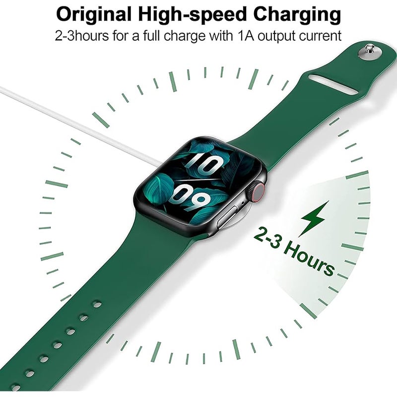 كيبل شحن مغناطيسي ترقية 2024 من xiwxi لشحن ساعة ابل، 【منفذ USB C】 كيبل شحن لاسلكي متوافق مع سلسلة آي ووتش ألترا 2/ألترا/8/7/6/SE/SE2/5/4/3/2 【طول 1 متر/3.3 قدم】، أبيض - Image 3
