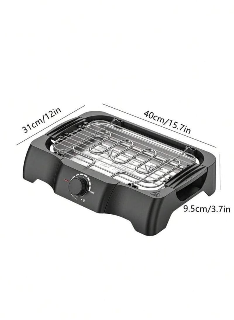 Generic - Electric Barbecue Grill, Non Stick Barbecue Griller Machine 5-level Adjustable 1500W Household Electric BBQ Grill Camping Cooking and Barbecue Grill Indoor Barbecue Grill Easy to Clean - Image 1