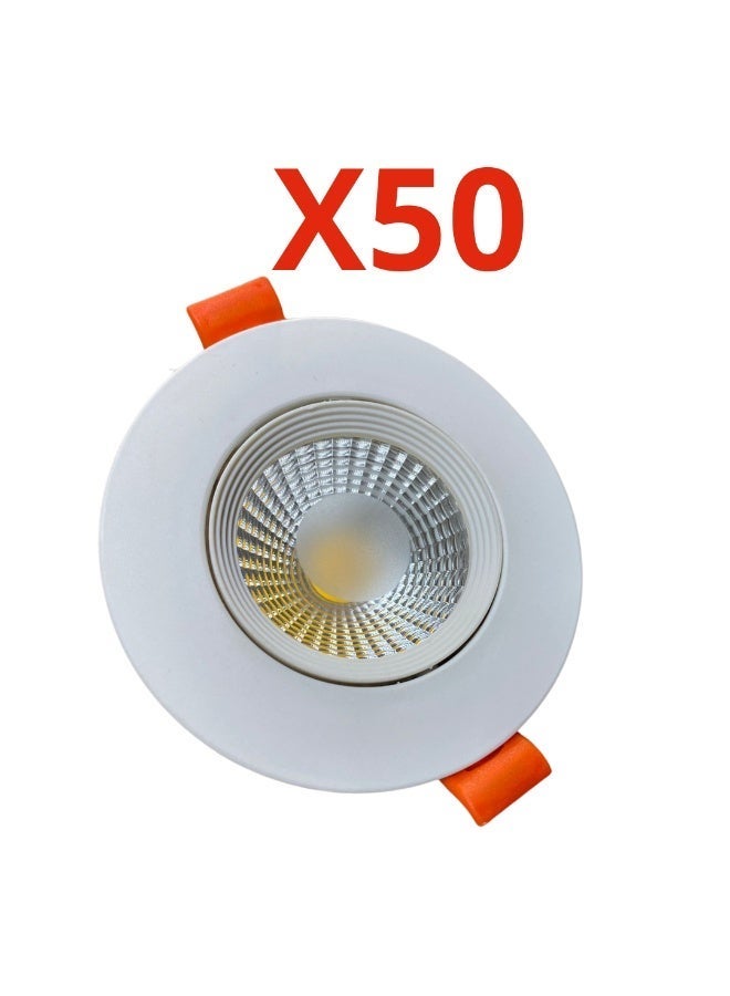 Co Sian 50 pieces of 5W Warm Moving Spot Down Lights, 3000K – 500 lumens – 20,000 hours of operation, lasts up to 5 years, operates 170-250V, Cosian - Image 1