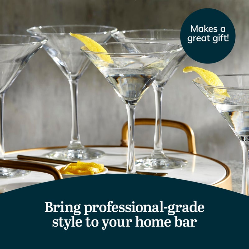 Libbey Entertaining Essentials Martini Glasses Set of 6, Tall, Slender, Triangular-Shaped Cocktail Glasses, Classic Martini Set for Wines, Cocktails - Image 5