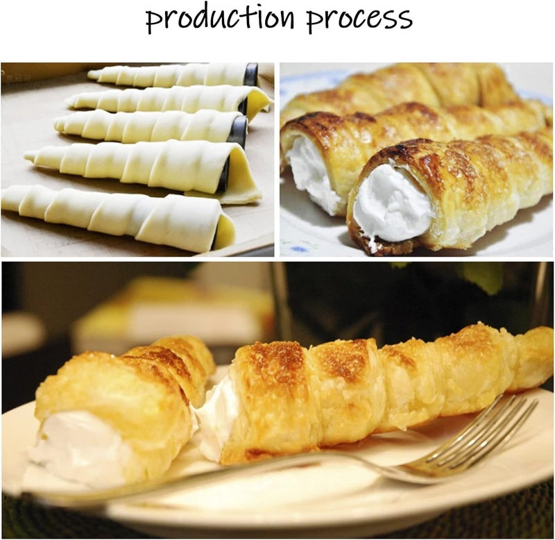 BEETO Cannoli Form Tubes, 24 pack 5 inch Screw Croissant Molds,Stainless Steel,Non-Stick,Cream Horn Roll Moulds Set,Tubular/Standing Cone Shaped,for Baking Danish Crisps,Desserts,Pastry,with Cleaning Brush - Image 3
