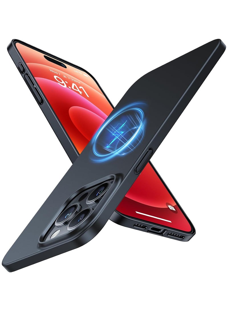 حافظة مغناطيسية رفيعة لجهاز آيفون 15 برو ماكس، حافظة هاتف رفيعة للغاية متوافقة مع MagSafe، خفيفة الوزن ومضادة للخدش، صلبة لجهاز آيفون 15 برو ماكس 6.7 بوصة OriginFit، سوداء - Image 1