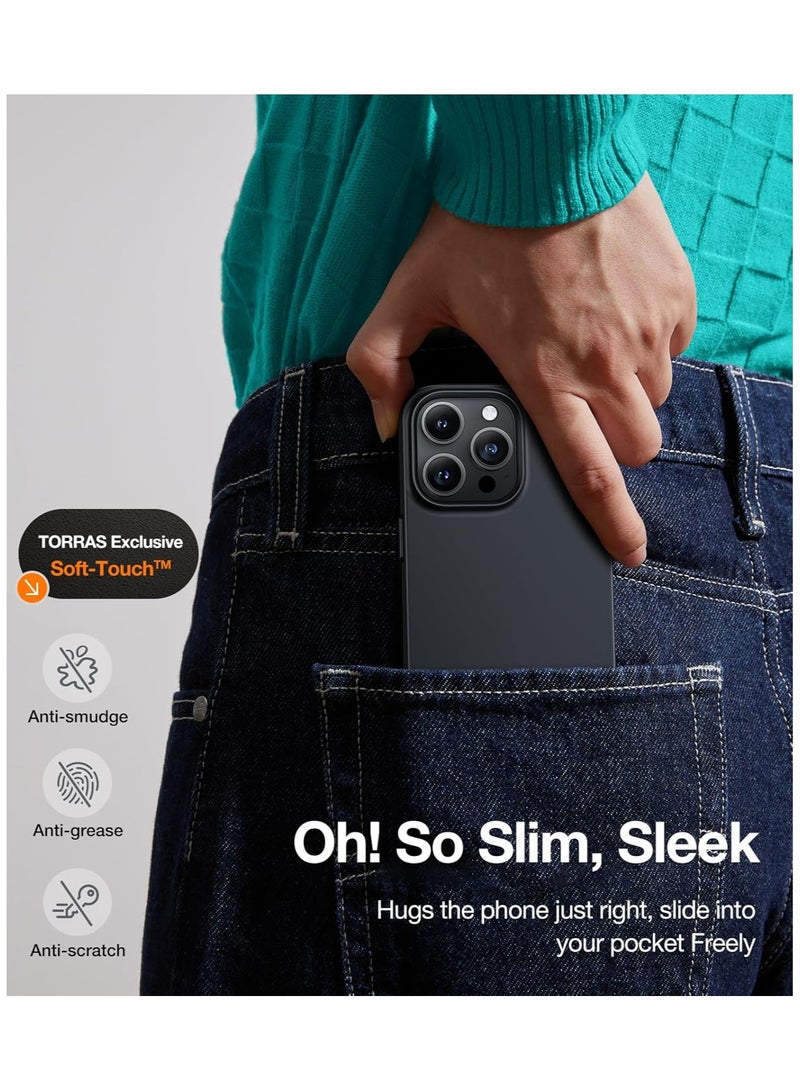 حافظة مغناطيسية رفيعة لجهاز آيفون 15 برو ماكس، حافظة هاتف رفيعة للغاية متوافقة مع MagSafe، خفيفة الوزن ومضادة للخدش، صلبة لجهاز آيفون 15 برو ماكس 6.7 بوصة OriginFit، سوداء - Image 5