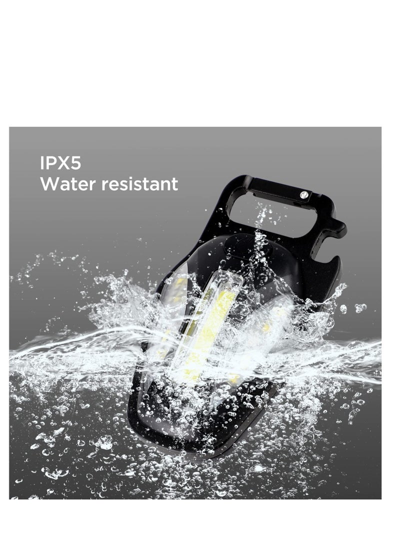 Excefore - COB Work Light, Portable Waterproof Small Led Keychain Flashlights, Rechargeable Cob Keychain Light, Collapsible Bracket and Strong Magnet, Perfect for Night Running, Camping - Image 1