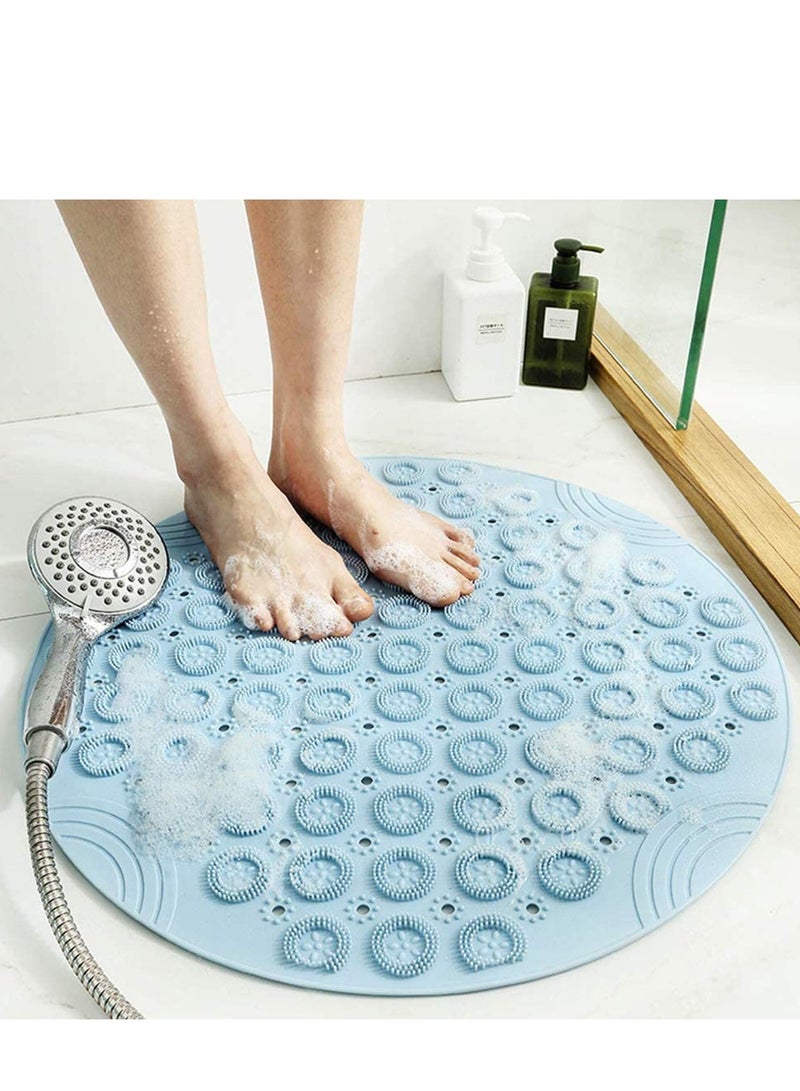 SYOSI Shower Mats Non Slip Anti Mould Machine Washable Bathtub Mat with Suction Cup Safety Bath Mat, Antibacterial Rubber Kids Shower Mat with Drain Holes - Image 1