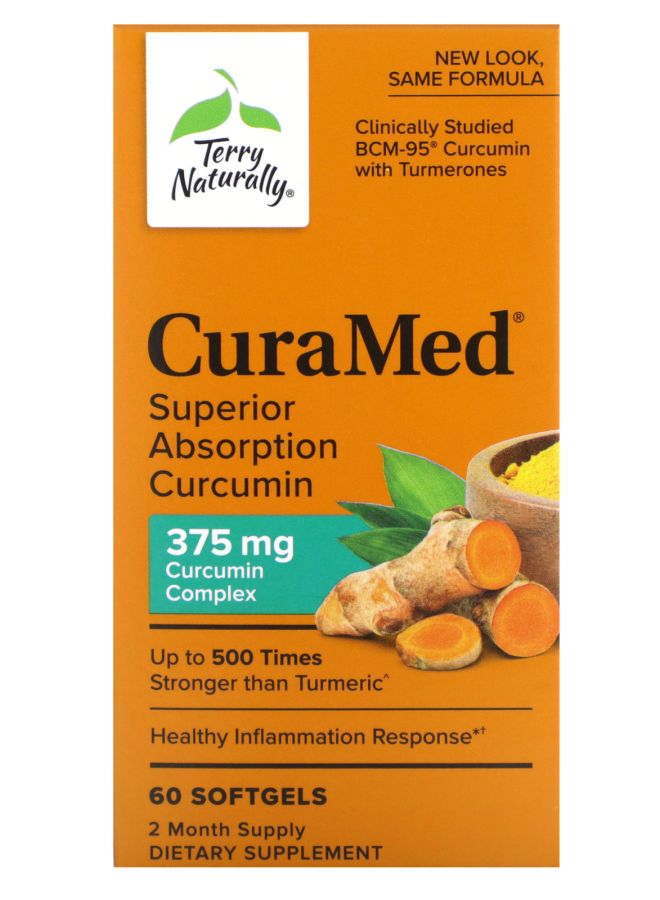 Terry Naturally CuraMed Superior Absorption Curcumin 375 mg 60 Softgels