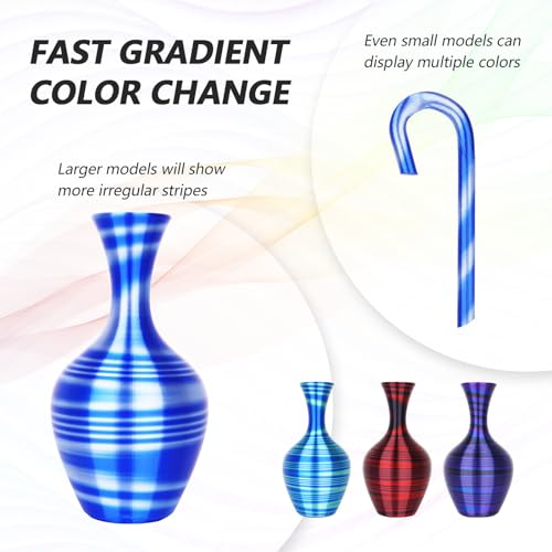 AMOLEN Silk PLA 3D Printer Filament Bundle, Shiny Multicolor Rainbow PLA Filament 1.75mm Pack, Fast Color Change PLA 3D Printing Filament for Most FDM 3D Printer, 200g X 4 Spools - Image 3