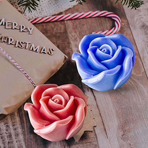 japleed 2pcs Large Rose Silicone Soap Molds Flower Resin Candle Molds 3D Silicone Fondant Chocolate Cake Candy Molds DIY Resin Candle Soap Wax Crafts Home Decoration Baking Tool - Image 2