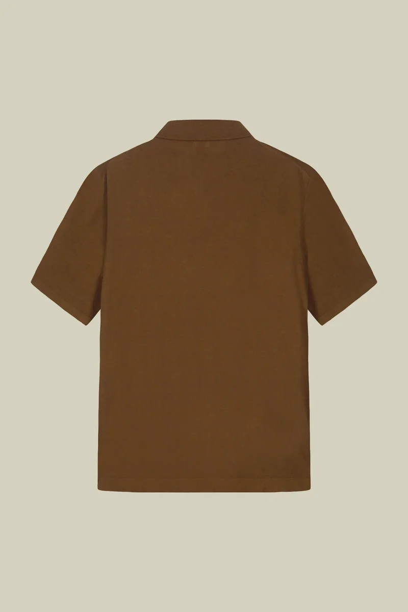 Doppelganger Green Men's 100% cotton knit polo shirt with Derby collar - Olive Green for Men | Best Price UAE