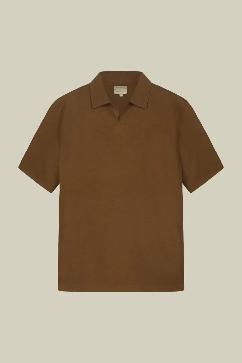 Doppelganger Green Men's 100% cotton knit polo shirt with Derby collar - Olive Green for Men | Best Price UAE