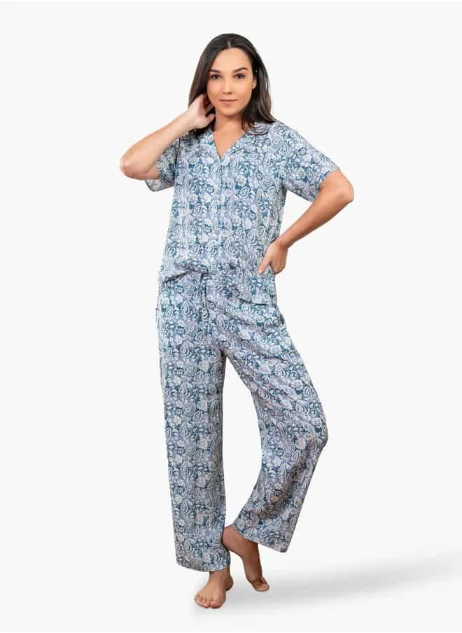 أدريا Ss Classic Long Pj Set For Female