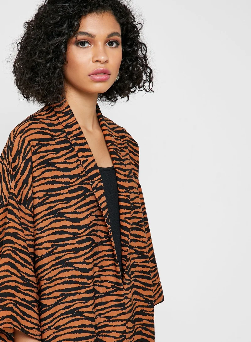 Ginger Tiger Print Longline Kimono