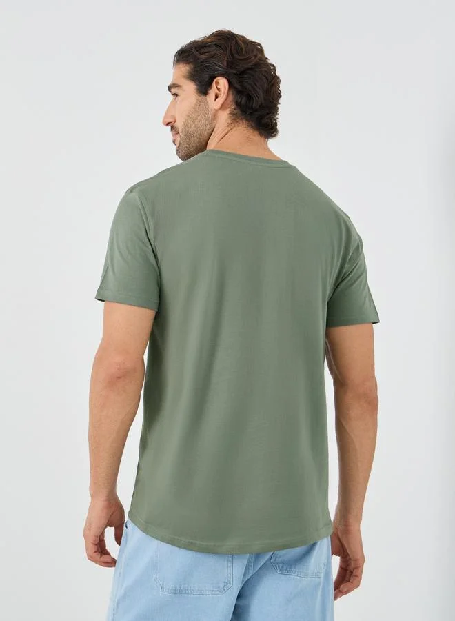Styli Styli Solid Crew Neck Short Sleeve T-Shirt