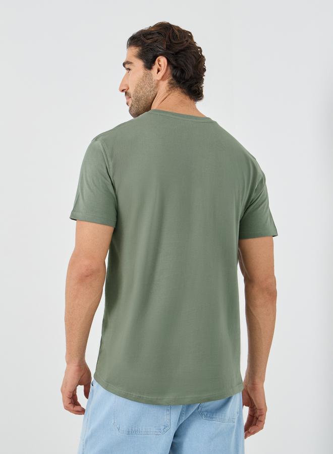 Styli Solid Crew Neck Short Sleeve T-Shirt