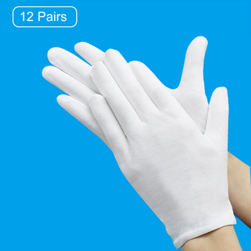 Cotton Gloves: Premium Cotton Material Soft Skin Friendly Breathable Moisture Wicking - Multiple Size Options S M L XL Perfect Fit - Lightweight Durable Gloves for Housework Hotel Restaurant Skincare - Image 4