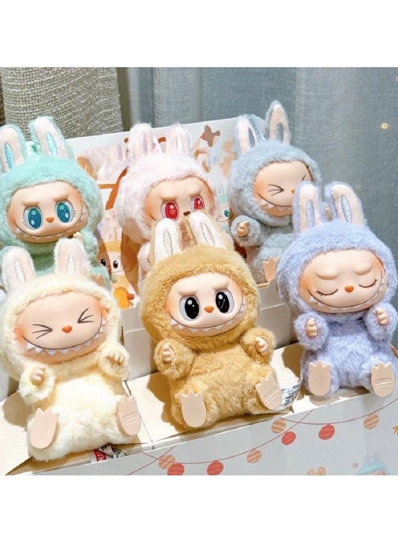 Mystery Box！6-Pieces Second-Generation Sit-Down Party Series Blind Box- Labubu - Vinyl Plush Toy ,Plush Doll Trendy Pendant Keychain,17 cm,Discover The Thrill Of Box Surprises! - Image 2