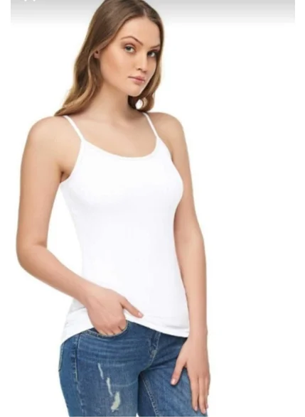 Tutku Elit 2001 Women's Modal Elastane Rope Strap Undershirt 10 Pieces