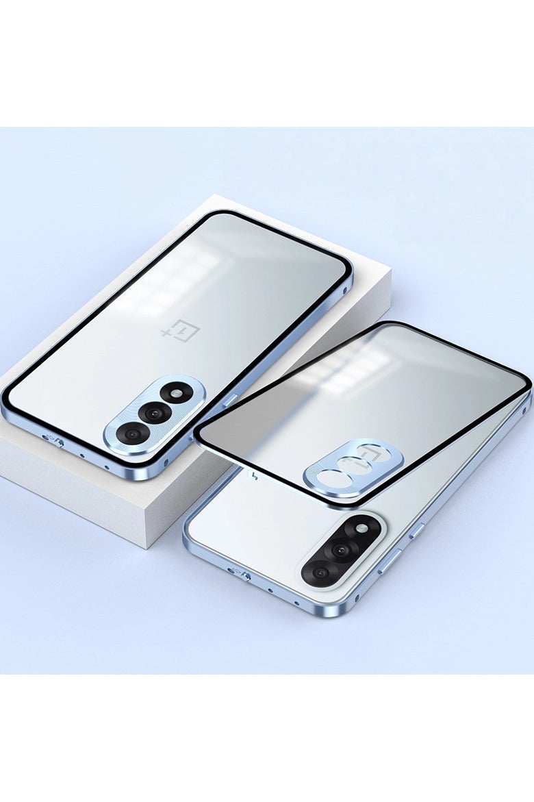 غطاء واقي متوافق مع OnePlus NORD 5 - تصميم معدني يثبت من جانب واحد مضاد للصدمات - فتحات دقيقة تغطي العدسات بالكامل للحماية الشاملة